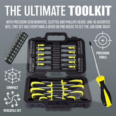 58Pc Screwdriver Set In Case Tool Kit Torx Bit Precision Phillips Slotted