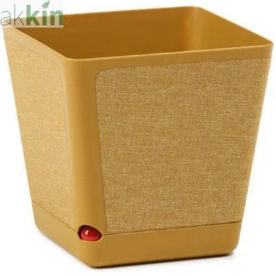 Kora Planter Square Textile With Water Indicator 24Cm  Mustard from B&Q