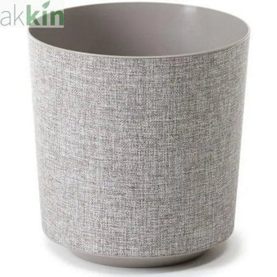 Gama Planter Round Textile 30Cm  Taupe from B&Q