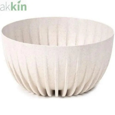 Mira Eco Wood Bowl 24Cm  White (Speckled) from B&Q