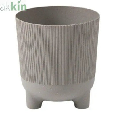 Aria Eco Wood Jumper Planter With Feet 14CmGrey from B&Q