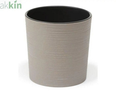 Malwa Eco Chisel Planter Round 19CmGrey Effect from B&Q
