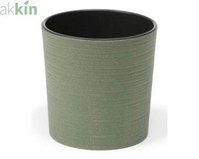 Malwa Eco Chisel Planter Round 19CmForest Green Effect from B&Q