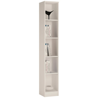 Furniture To Go 4 You Tall Narrow Bookcase In Pearl White