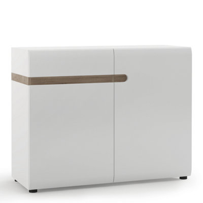 Furniture To Go Chelsea White High Gloss and Oak 1 Drawer 2 Door Wide Sideboard - Image 7