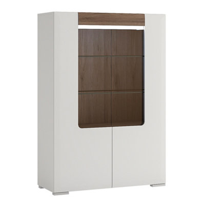Furniture To Go Toronto Low Glazed 2 Door Display Cabinet With Internal Shelves (Inc. Plexi Lighting) from B&Q