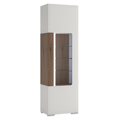 Furniture To Go Toronto Tall Narrow Glazed Display Cabinet With Internal Shelves (Inc. Plexi Lighting) from B&Q