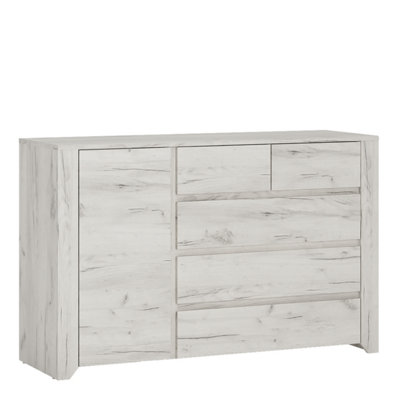 Furniture To Go Angel 1 Door 2+3 Drawer Chest In White Craft Oak from B&Q