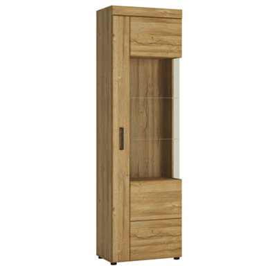 Furniture To Go Cortina Tall Glazed Display Cabinet (Rh) In Grandson Oak from B&Q