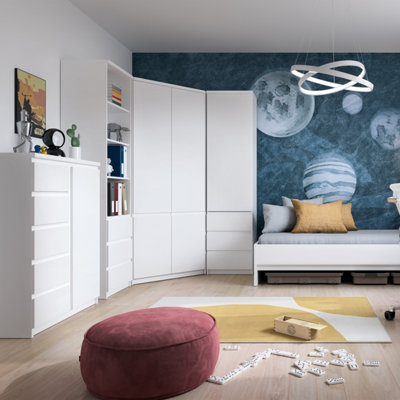 Furniture To Go Unisex White Fribo Corner Wardrobe Door In Alpine Size 2 - Image 4