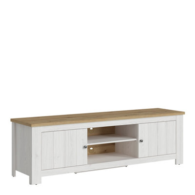 B&Q -  Celesto 2 Door Wide Tv Unit In White And Oak