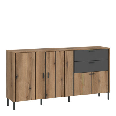 Furniture To Go Arundel Sideboard 2 Door 1 Flap 2 Drawer In Oak/grey from B&Q