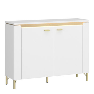 Furniture To Go Lazio Sideboard 2 Door In Alpine / Gloss White