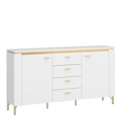 Furniture To Go Lazio Sideboard 2 Door 4 Drawer In Alpine White/white Gloss from B&Q
