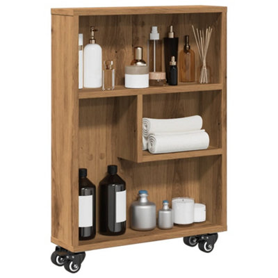 Berkfield Narrow Storage Trolley Artisian Oak 48X13X68 Cm Engineered Wood from B&Q