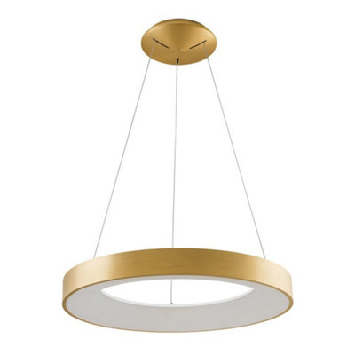 B&Q -  Luminosa Modern Led Hanging Pendant Brushed GoldWarm White 3000K 2750Lm