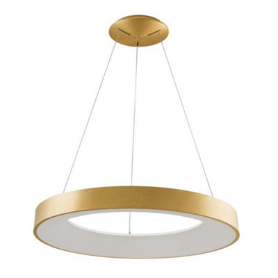 B&Q -  Luminosa Modern Led Hanging Pendant Brushed GoldWarm White 3000K 4400Lm