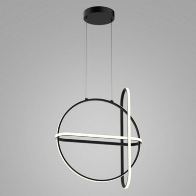 B&Q -  Luminosa Modern Led Hanging Pendant BlackWarm White 3000K 2000Lm Dimmable
