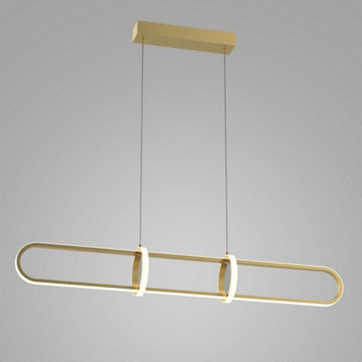 B&Q -  Luminosa Modern Led Hanging Pendant GoldenWarm White 3000K 1300Lm Dimmable