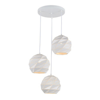 Luminosa Lighting Luminosa Modern Hanging Pendant White 3 Light E27 from B&Q