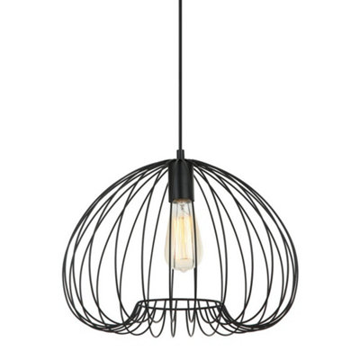 Luminosa Lighting Luminosa Modern Hanging Pendant Black 1 Light E27 from B&Q