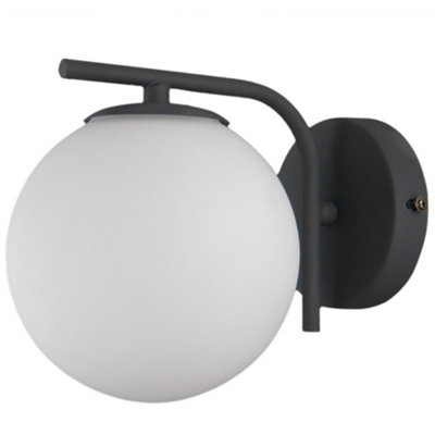 Netlighting Unisex Black Modern Wall Lamp Light With White Shade G9 Size 1 - Image 3