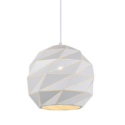 Luminosa Lighting Luminosa Modern Hanging Pendant White 1 Light E27 from B&Q