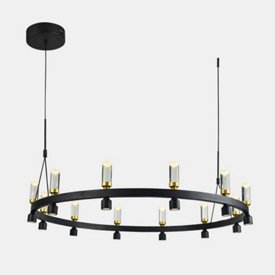 Luminosa Lighting Luminosa Modern Led Hanging Pendant BlackGoldWarm White 3000K 3103Lm from B&Q