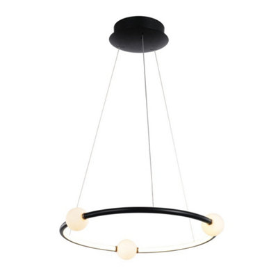 B&Q -  Luminosa Modern Led Hanging Pendant BlackPinkWarm White 3000K 2100Lm Dimmable