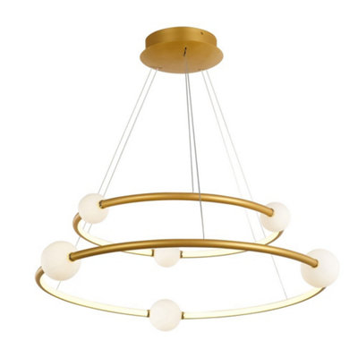 B&Q -  Luminosa Modern Led Hanging Pendant Antique BronzeWarm White 3000K 4600Lm Dimmable