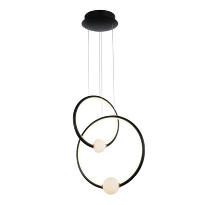 Luminosa Lighting Luminosa Modern Led Hanging Pendant BlackPinkWarm White 3000K 2420Lm Dimmable from B&Q