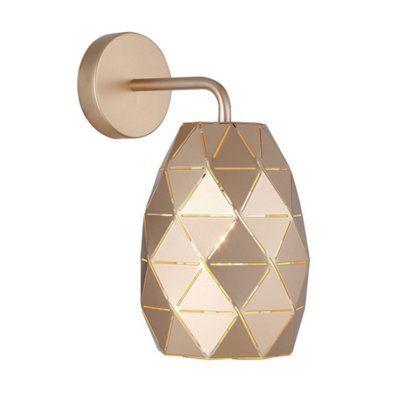 Luminosa Lighting Luminosa Modern Dome Wall Lamp Golden Champagne 1 Light E27 from B&Q