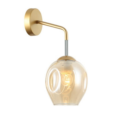 Luminosa Ing Luminosa Modern Wall Lamp Honey 1 With Shade, E27 Golden/Light/Amber