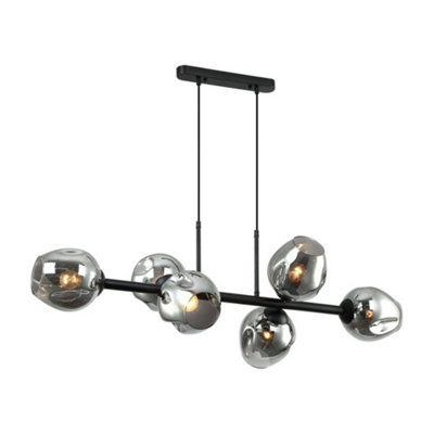 Luminosa Lighting Luminosa Modern Hanging Pendant BlackSmoky 6 Light  With Graphite Smoky ShadeE27 from B&Q