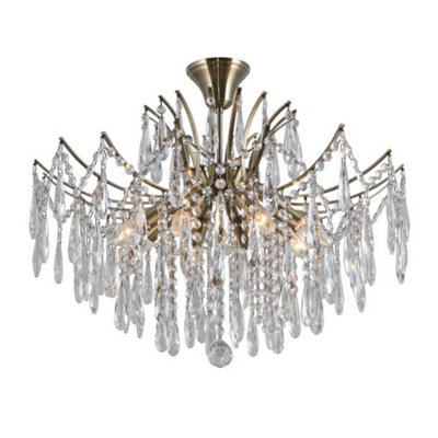 Luminosa Lighting Luminosa Stylized Flush Ceiling Light Antique Bronze 2 Light E14 from B&Q