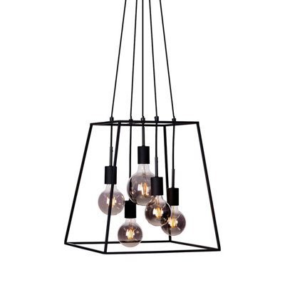 B&Q -  Luminosa Almodovi IndustrialRetro 6 Light Cluster Pendant Ceiling LightE27
