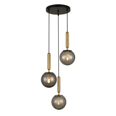 B&Q -  Luminosa Ravena Modern 3 Light Cluster Pendant Ceiling LightE27 Led