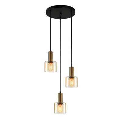 Luminosa Lighting Luminosa Santia Modern 3 Light Cluster Pendant Ceiling LightE27 from B&Q
