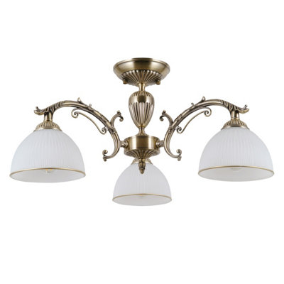 B&Q -  Luminosa Feneza Stylish 3 Light Multi Arm Semi Flush Ceiling LampE27