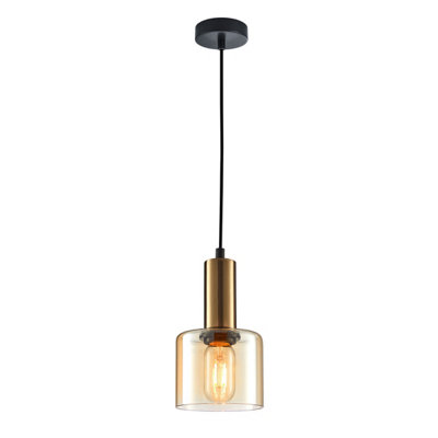 B&Q -  Luminosa Santia Modern 1 Light Dome Pendant Ceiling LightE27