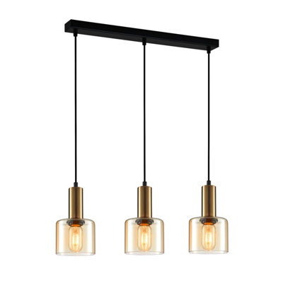 B&Q -  Luminosa Santia Modern 3 Light Bar Pendant Ceiling LightE27