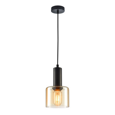 Luminosa Lighting Luminosa Santia Modern 1 Light Dome Pendant Ceiling LightE27 from B&Q