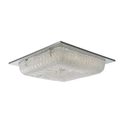 Luminosa Lighting Luminosa Modern Led Flush Ceiling Light ChromeSilverWarm White 3000K 2900Lm from B&Q