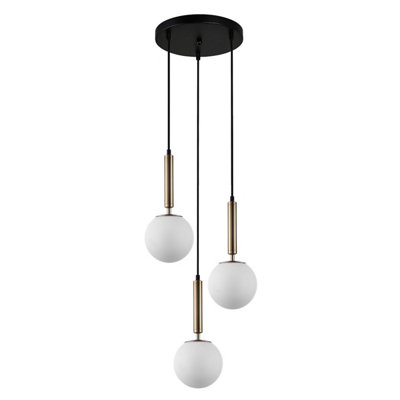 Luminosa Lighting Luminosa Ravena Cluster Pendant Ceiling Light Brass 3Xe27 from B&Q