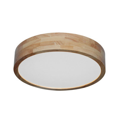 Luminosa Lighting Luminosa Norton Decorative Flush Ceiling Light WhiteWooden 3000/4000/6500K Remote ControlDimmable. from B&Q
