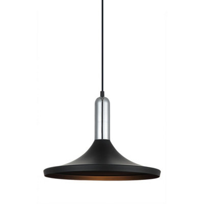 Luminosa Lighting Luminosa Modern Hanging Pendant Black 1 Light E27 from B&Q
