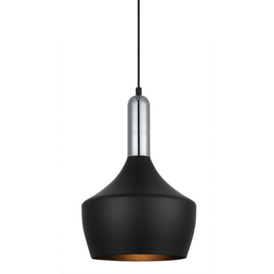 Luminosa Lighting Luminosa Modern Hanging Pendant Black 1 Light E27 from B&Q