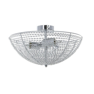 Luminosa Ing Luminosa Modern Flush Ceiling Chrome 3 E27 Light