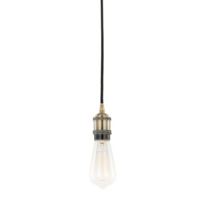 Luminosa Lighting Luminosa Modern Hanging Pendant Lamp Holders Antique Bronze 1 Light E27 from B&Q