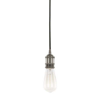 Luminosa Lighting Luminosa Modern Hanging Pendant Lamp Holders Black 1 Light E27 from B&Q